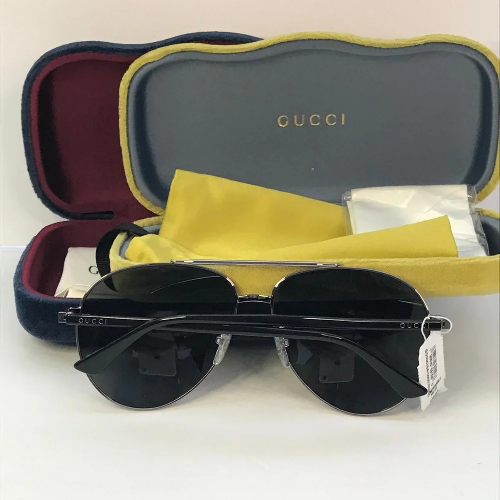 - New 💯 Original Gucci Blue Pilot Unisex Sunglasses GG0043SA 001 61.